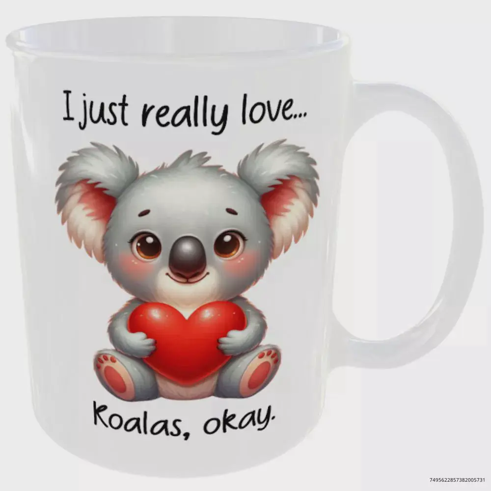 I JUST REALLY LOVE KOALAS MUG HEART ANIMAL COFFEE TEA CUP KOALA BEAR LOVERS GIFT
