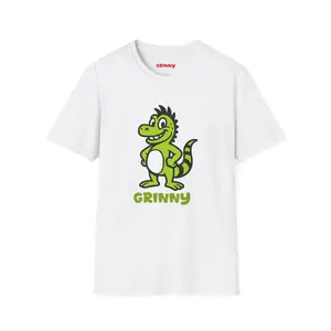 Grinny Iguana - Graphic T-Shirt, Fun Gift for Kids & Adults, Perfect for Birthdays, Parties, Everyday Wear, Unisex Softstyle Tee