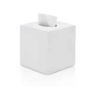 Modern White Collection Tissue Box Cover