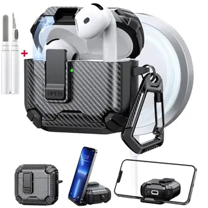 for AirPods Pro 2nd Gen Case Cover with Keychain & Cleaner Kit, Drop Protection, Magnetic Lid, Compatible with AirPods Gen 2 Charging Case, Earbuds Gift