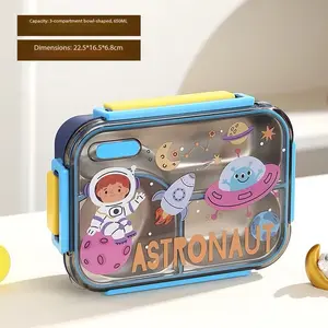 Astronaut -Themed Lunch Box for Boys, Insulated, Leak-Proof Food Container for School Use