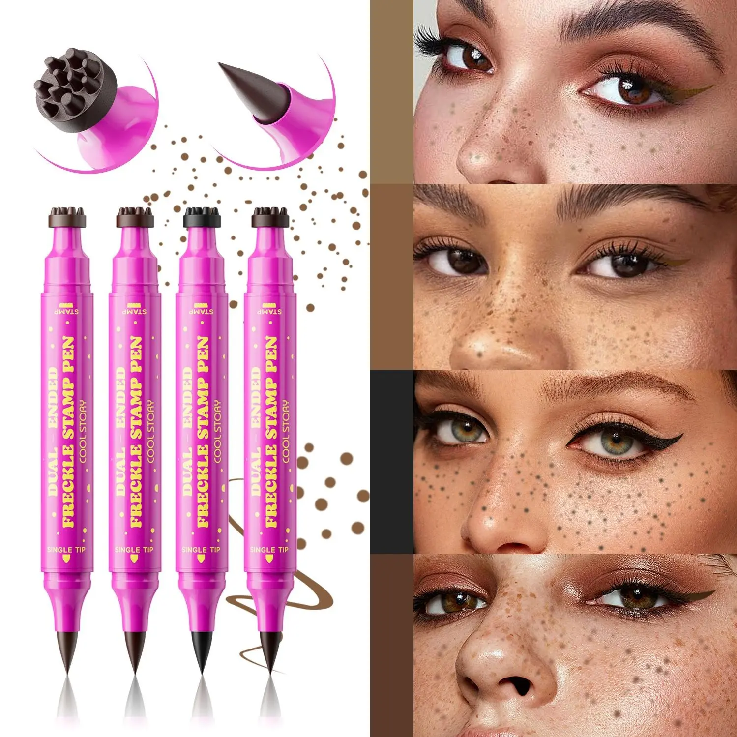 Waterproof Faux Freckle Pen, Long-Lasting Fine Tip Eyeliner Stamp for a Realistic Look - Hypoallergenic Eye Makeup Product for Daily Wear, Eye Makeup Products, Beauty & Personal Care, Adults, Stamp Apply, Liquid Pencil Eyeliner, Fine Pointed Eyeliner