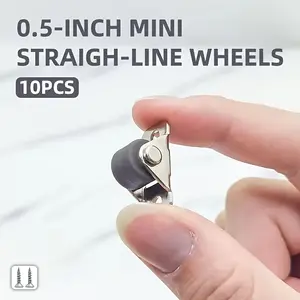 30pcs 0.5-inch Mini Wheels(10 Wheels+20 Screws) Suitable for Tatami Drawer Slides, Drawer Sliding Systems, Cabinet Roller Replacement, Linear Motion Casters, Low Profile Wheels, Embedded Installation Design, Durable Mini Wheels, Sturdy Drawer Rollers