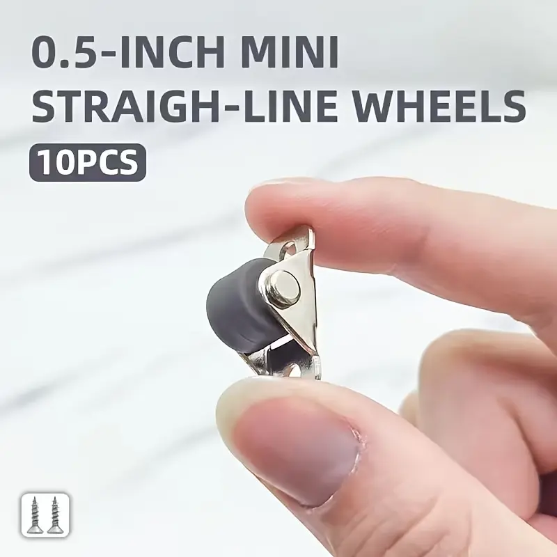 30pcs 0.5-inch Mini Swivel Wheels(10 Wheels+20 Screws) Suitable for Tatami Drawer Slides, Cabinet Roller Replacement, Low Profile Wheels, Embedded Installation Design, Durable Mini Wheels, Drawer Rollers