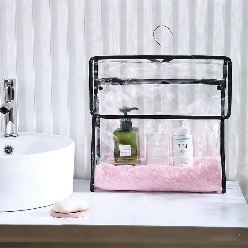 Transparent Bathroom Hanging Clothes Bag Hanging Bathroom Wash Bag Dorm Supplies Dorm Room Essentials Waterproof Shower Storage Organizer phone mount