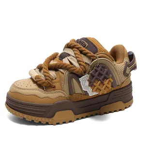 Q-AND Color-block Height-increasing Non-slip Sole Breathable School-style Warm-keeping Thick sole Couple Style Athletic Trainer Foot Wear Sports Shoes Walking Shoes