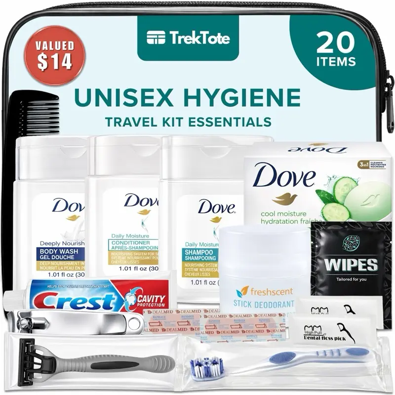 TrekTote 20-Pc Unisex Travel Toiletry Kit