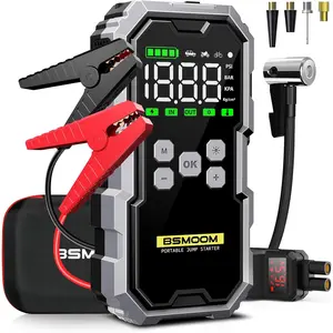 BSMOOM 6000A Jump Starter with 150PSI Air Compressor, Digital Tire Inflator, Smart Jumper & LED Lights
