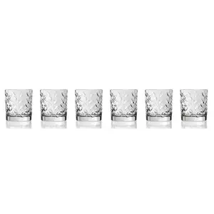212 MAIN RCR Laurus Crystal 10oz Double Old-Fashioned Drinkware Glass Set, Set of 6 Hand Wash Safe Kitchen Drinkware