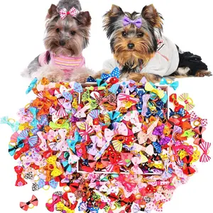 Adorable Pet Hair Clips for Dogs Cats Puppies Kittens Cute Bow Headwear Hair Bands Pet Grooming Accessories for Small Pets