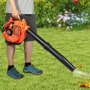 Handheld Gas Blower, 2-Stroke Gas Powered Leaf Blower, 750W 25.4cc Gasoline Grass Sweeper for Lawn Care, Snow Blowing & Yard Cleaning, Heavy Duty Grassland Cleaning Machine Portable