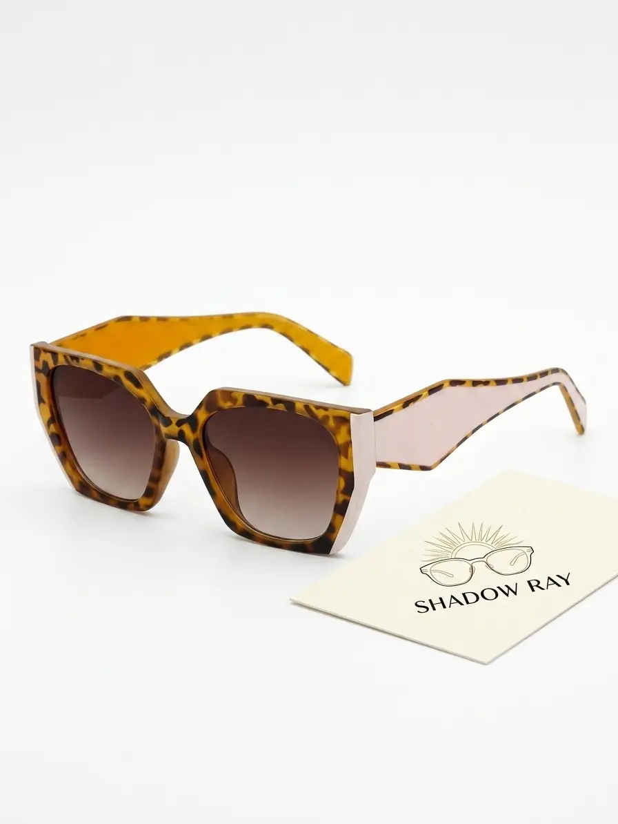 Women's Oversized Cat Eye Sunglasses - Retro Look, UV400 Shield, Vintage Brown Frame, Yellow Tint, Polarized, PC Lens, Windproof, for Driving, Fishing, Rave Events