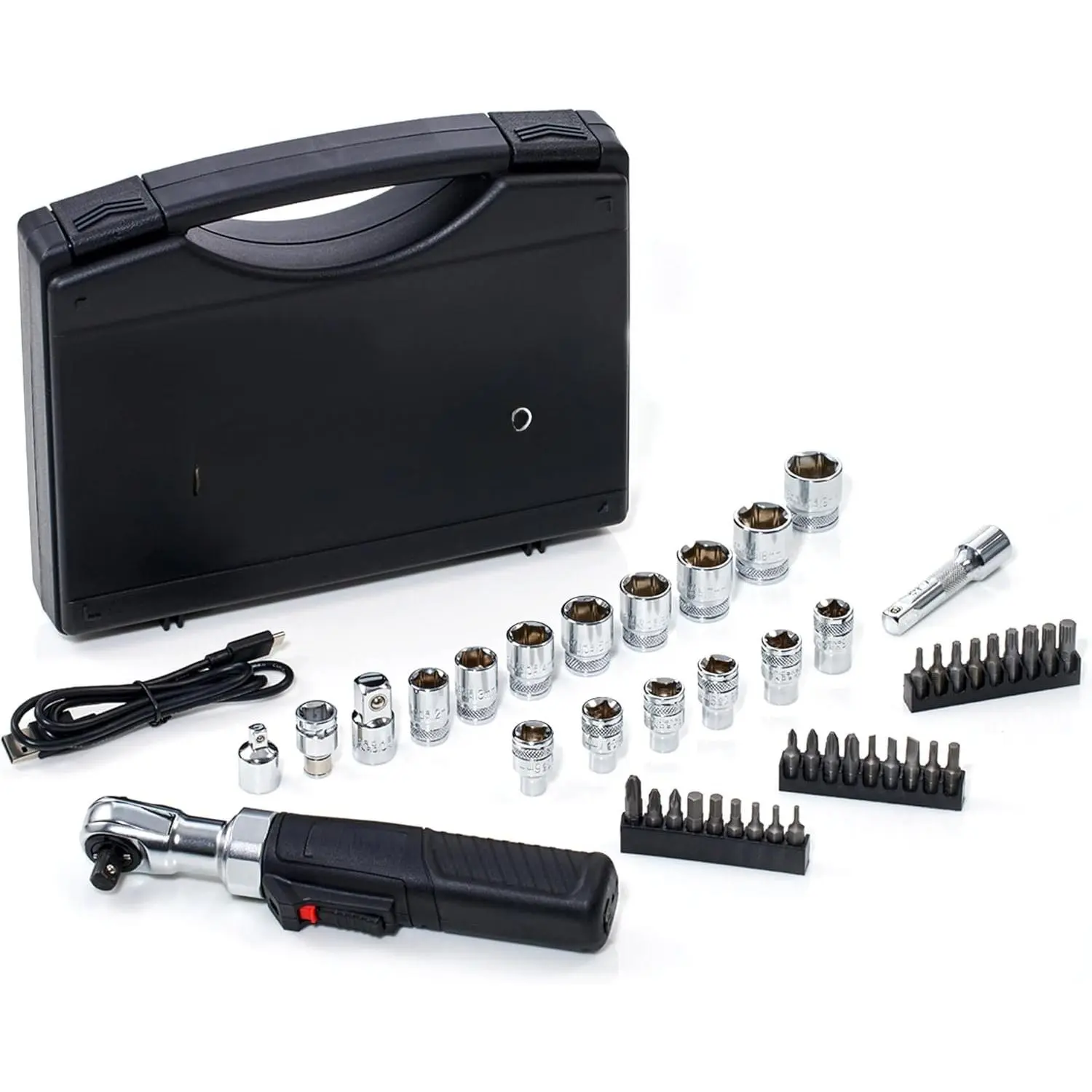 3/8 45 count set USB mini electric ratchet electric ratchet wrench portable ratchet wrench Rechargeable light torque