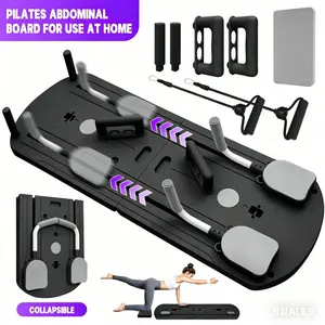Multi-Functional Foldable Pilates Abdominal Trainer Board, 24 Non-Slip Stable Base, Portable Compact Storage For Living Room Bedroom Gym Yoga Studio, Full Body Home Fitness Equipment