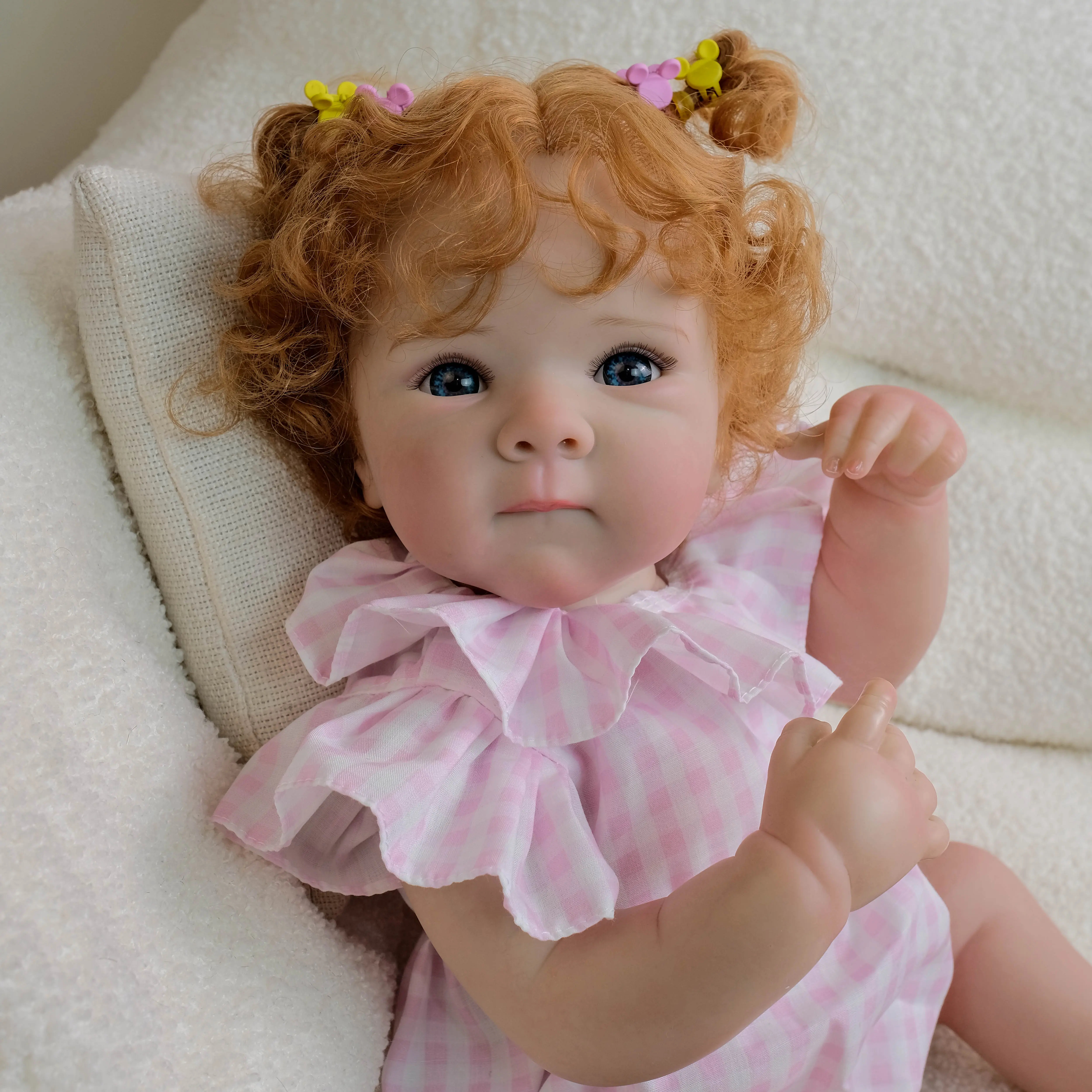 Reborn Baby Doll Girl Full Body Vinyl 18Inch Realistic Newborn Baby Doll Rooted Hair Real Life Baby Doll Toy