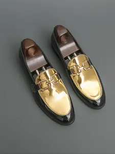 Men's British Style Lightweight PU Leather Loafers, Casual Slip-On Shoes, Round Toe, Rubber Sole, All Seasons Footwear