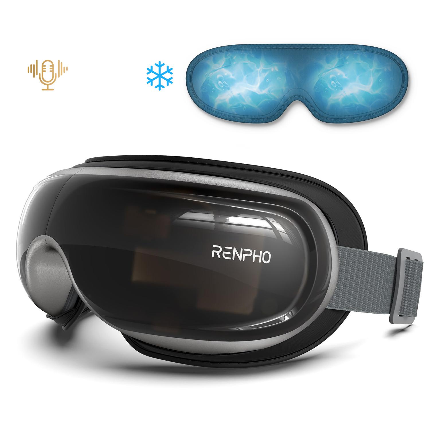 RENPHO Eyeris 3 Eye Massager with Heat and Cooling for Migraines, Spring Glow Up Voice Controlled Portable Eye Mask with
