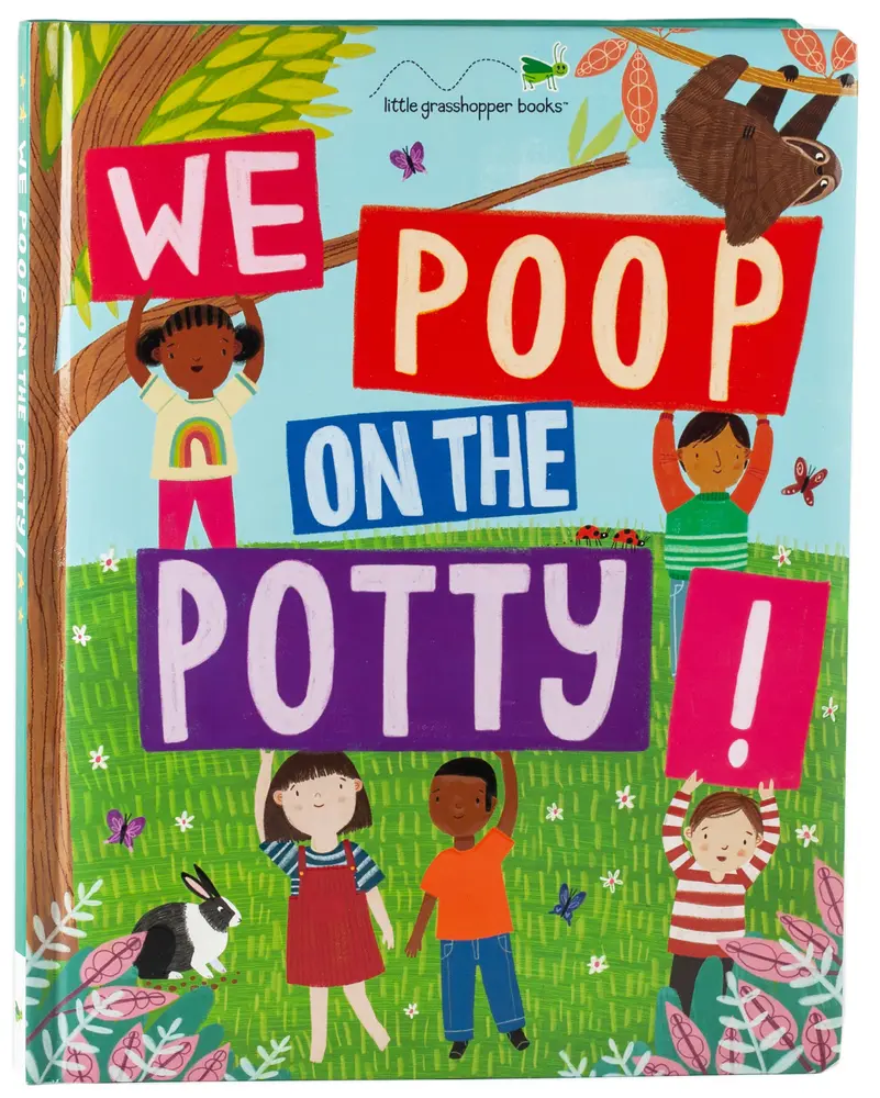 USED Book - We Poop on the Potty!: Funny Potty Training Book for Toddlers Mom's Choice Gold Award Winner Teaches Bathroom Habits with Animals & Humor Large Padded by Little Grasshopper Books (Board book) - english