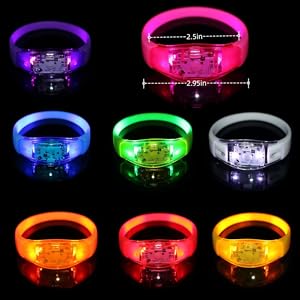 20 LED Light-Up Music Bracelets, Sound-Activated Glowing Bracelets, perfect for celebrity concerts, glow-in-the-dark parties, Christmas party favors, birthday gifts, carnivals, concerts, and nighttime events (durable silicone)