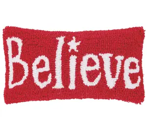 Believe Hooked Pillow by C&F Home