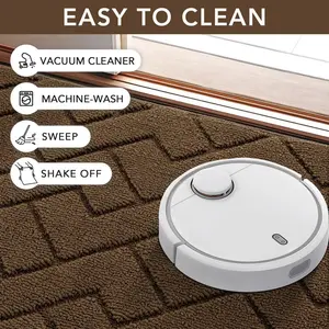 POUUIN Absorbent Front Door Mat for Outdoor & Indoor Use Stain & Fade Resistant Non-Slip Backing Ideal for Entryway Welcome Mat Durable Material Easy to Clean Machine-Washable