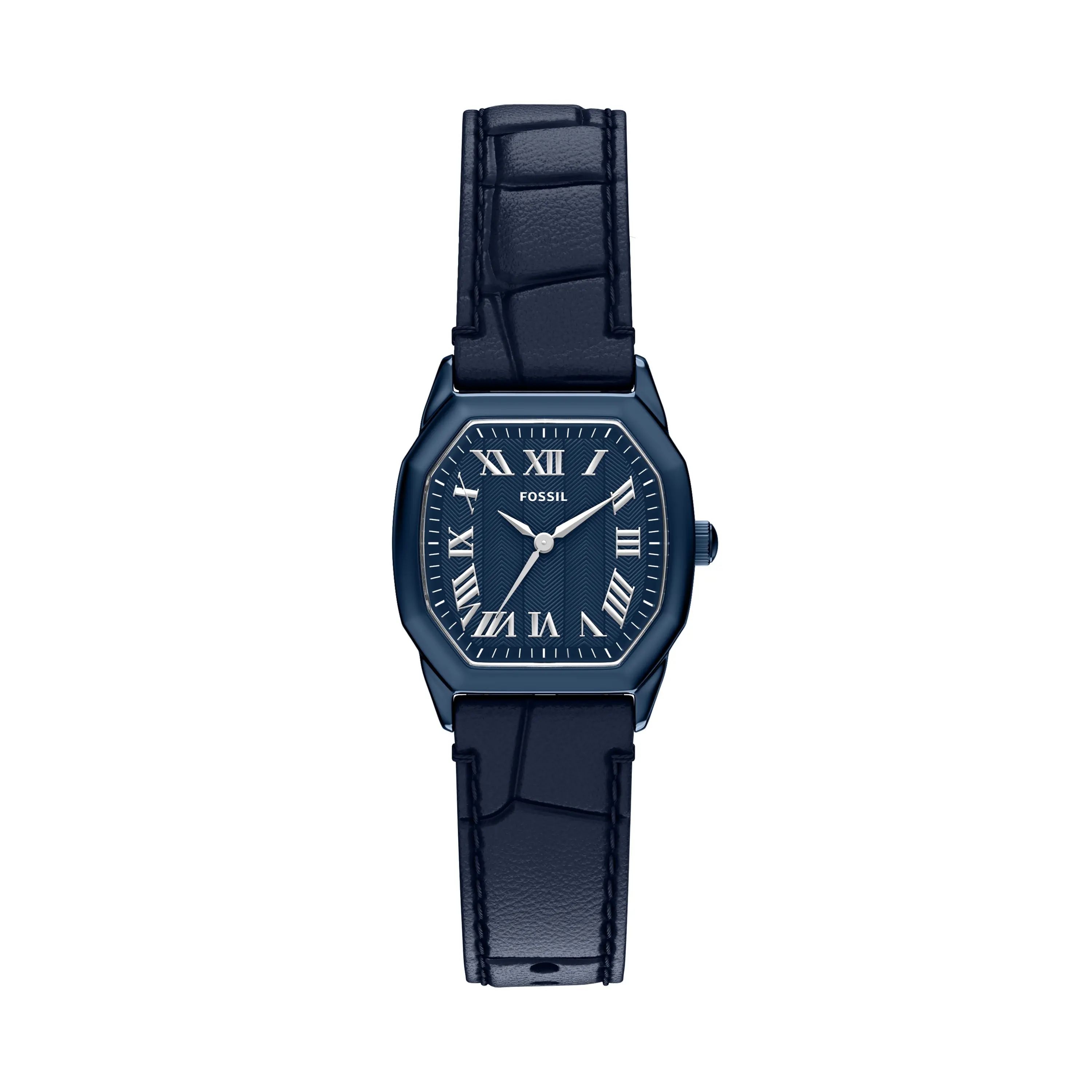 Fossil Women's Harlow Three-Hand Navy Leather Watch