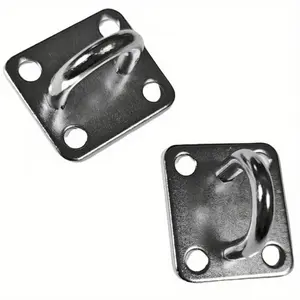 Sturdy Metal Eye Hooks, 4 Counts Bolt-On Design Deck Hooks, Suitable for Home Gym, Boat Deck and Hammock Accessories