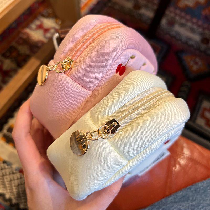 Cherry Pattern Storage Bag, 1 Count Portable Multifunctional Napkin Pouch Bag, Jewelry & Skincare Product Organizer, Cosmetic Bag for Home, Office, and Travel