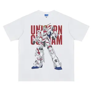 Gundam "Red Astray" Vintage Oversized Tee Anime T-shirt 100% Cotton Original Design Men's Top for Fans Menswear Tshirt