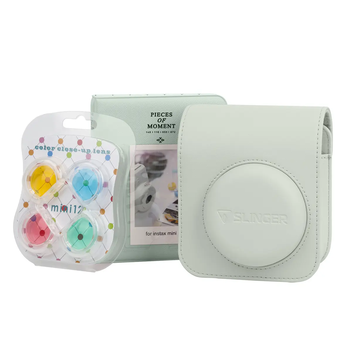Colorful, Durable Instant Accessory Kit for Fujifilm Instax Mini 12, Mint Green