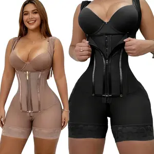 Colombian High Compression Shapewear Romper with Tummy Control & Butt Lift adjustable zipper shapewear for women bodysuit