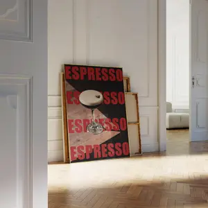Espresso Martini Art POSTER UNFRAMED  UNFRAMED , Trendy Cocktail Wall Art for Kitchen and Bar Cart Decor