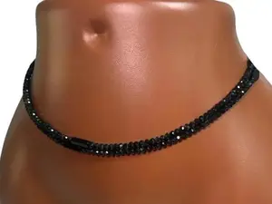 Eclipse Crystal Waist Bead 1 Strand - Black Beaded Waist Accessory for Stylish Look