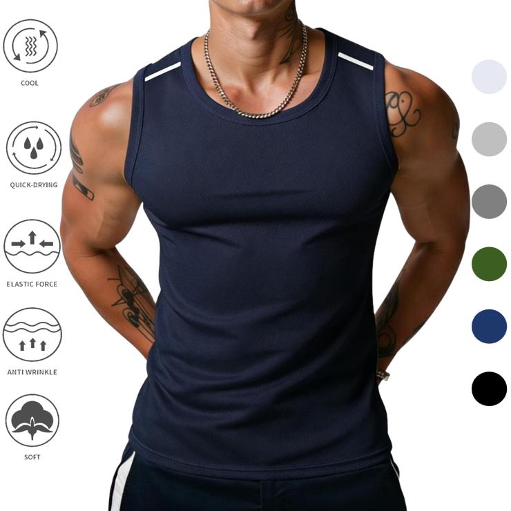 Pack of 4 - Men's Vests Casual Tank Tops Knit Sleeveless Lightweight Tee Muscle Basic T Shirts