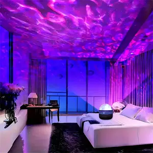 Multifunctional Water Ripple LED Night Light, USB Plug & Remote Control Projector, Desktop Decorative Atmosphere Light for Home, Party Decoration