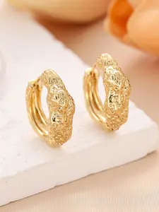 Vintage Style Fashion Irregular Pattern Hoop Earrings, Elegant Copper Jewelry for Women, Perfect Gift and Daily Wear