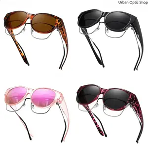 XUH 4 Pack Polarized Fit Over Sunglasses, Large Frame UV400 Protection, Unisex Sun Glasses to Wear Over Prescription Glasses for Driving Fishing Outdoor