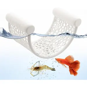 White Betta Fish Hammock,Betta Fish  Accessories Decorations,Safe Floating Aquarium Rest Ledge for Bettas,Nano Fishs,Small Fish Shrimp (White)