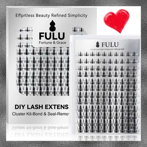 FULU DIY Lash Clusters Refill Tray Natural Trendy Manga Hybrid Soft Glam Volume 30D 40D 60D 80D Wispy Spiky Mixed Lengths Waterproof Christmas Gift Party Makeup