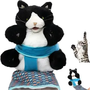 Interactive Cat Wrestling Glove Puppet Toy with Catnip, Durable Hand Play Mitt with Anti-Scratch Protective Sleeve, Fun Cat Enrichment Toy for Human-Pet Bonding
