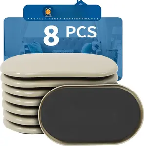 Furniture Slider, 3-1/2" x 6" Oval Heavy-Duty Furniture Movers,  Carpet Sliders for Furniture, Heavy Furniture Moving Pads Moving Sliders - Protect The Surface of The Carpet (8 Pack)