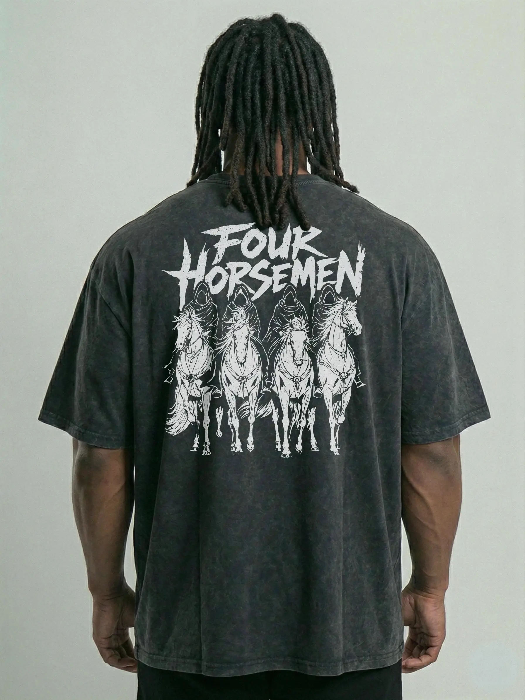 Revelation Wear 'Four Horsemen' Christian T-Shirt 100% Combed Ringspun Cotton Vintage Acid Wash Apocalypse Graphic Tee Biblical Prophecy Streetwear