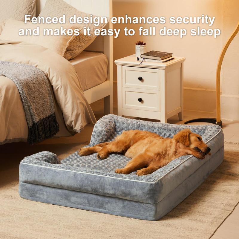 Large Dog Beds Washable Orthopedic self warming bed Sofa Bed with Waterproof Lining Non Slip Bottom for Pet Sleeping Comfortable and Durable XL/42x30x6.5inch