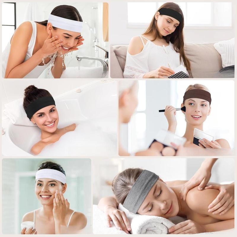 8 Pack Headbands for Women Non Slip - Stylish Sports Hair Bands for Women's Hair - Soft Cotton Cloth Stretchy Headbands for Women for Yoga, Outdoor Exercise Running
