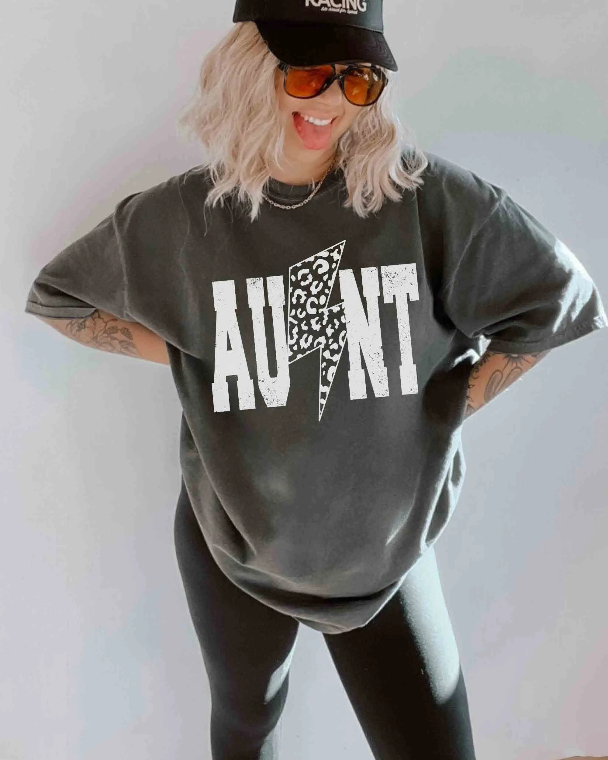 Comfort Colors Aunt Lightning Bolt Shirt 90s Retro Aunt Shirt Varsity Aunt Shirt Mothers Day Gift Retro Aunt Shirt Leopard Print Retro Aunt