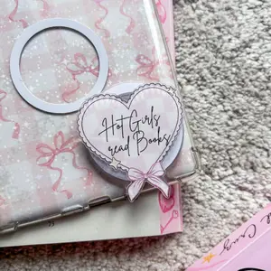 Coquette Kindle Grip Bookish Phone Grip, Hot Girls Read Magnetic Kindle Holder, Kindle Accessories Bookish Merch Birthday Gift for Book Lover sticky pop socket