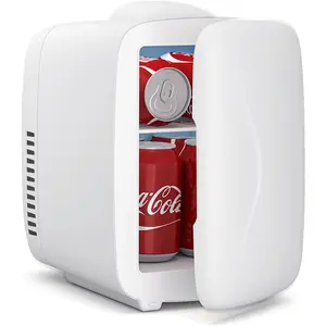 Mini Fridge [Upgrade], Small Fridge Rapid Cooling 4 Liter/6 Cans Skincare Fridge, Cooler and Warmer Refrigerators for Bedroom, , Office and  (White)