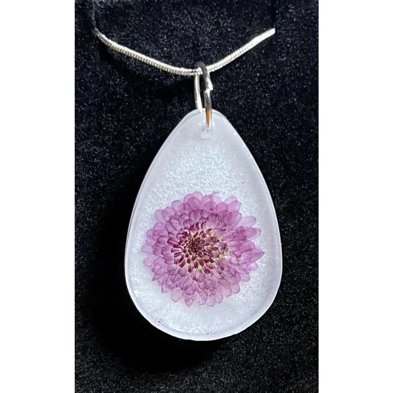 Pink Chrysanthemum Flower Necklace