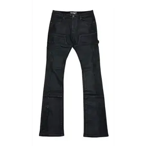 Vicious coated side rhinestone stacked denim