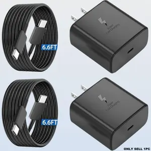 Type C Charger Fast Charging 2Pack USB C Super Fast Charger Block with 3.3/6.6FT USB-C Android Mobile Phone Cable for Samsung Galaxy S26 +/Ultra S25 S24 S23 S22 +/Ultra/ S21 S20/Tab S9/iPhone 17/16/15 and More Devices